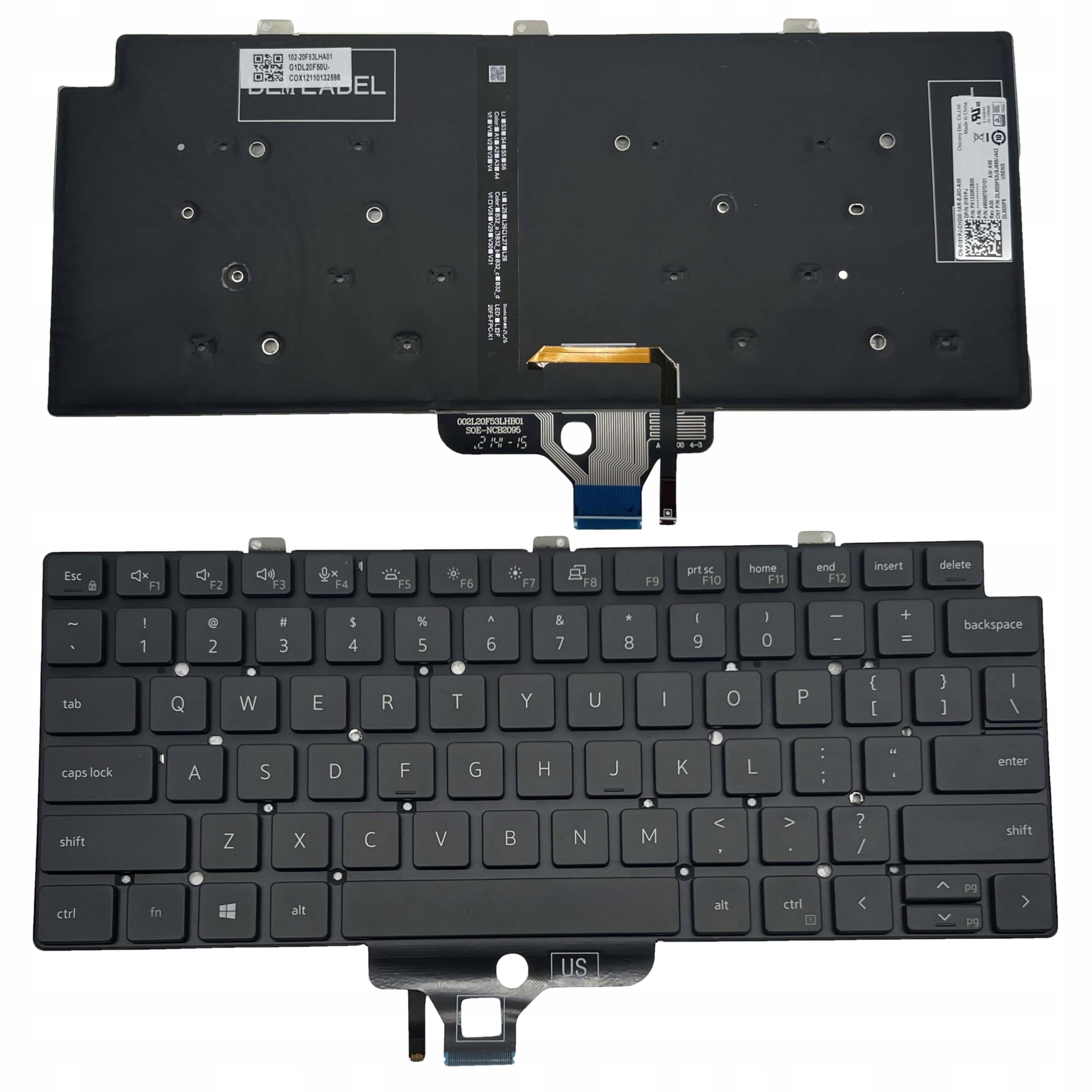 Nowa Oryginalna Klawiatura Dell Latitude 5320 5330 5350 7320 7330 Led Pl