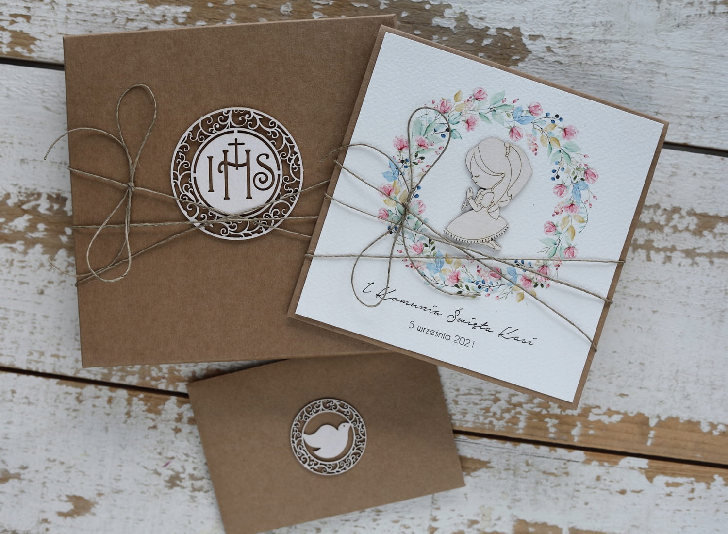 Ručně vyráběná společenská pohlednice od kmotra, kmotry