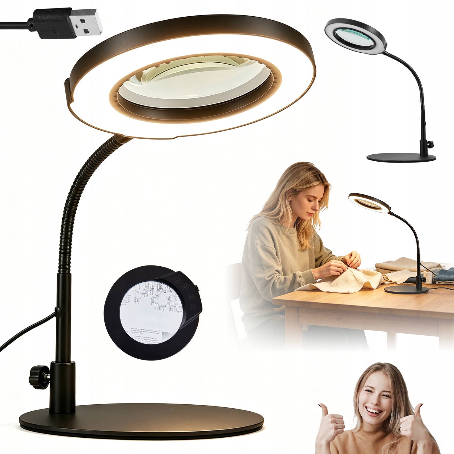 Led Lampa Kosmetická Lampa Lupa Sklo Zvětšující Rýsovací Stůl