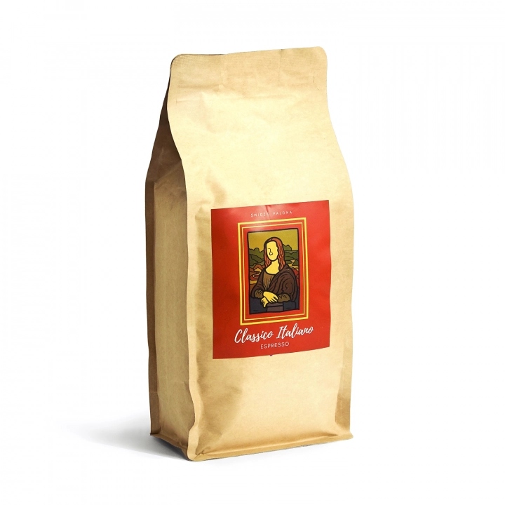 Levně Káva zrnková Arabica Robusta Świeżo Palona Classico Italiano, hmotnost 1 kg