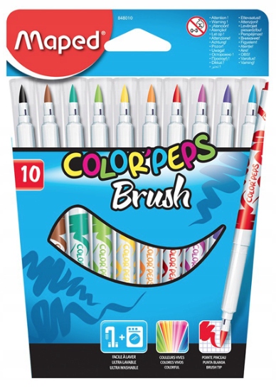 

Flamastry 10 szt. Maped Colorpeps Brush pisaki