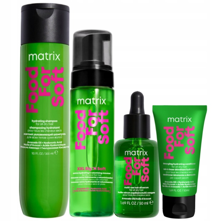 Matrix Food For Soft Šampon Pěna Olej Sada pro hydrataci vlasů +dárek
