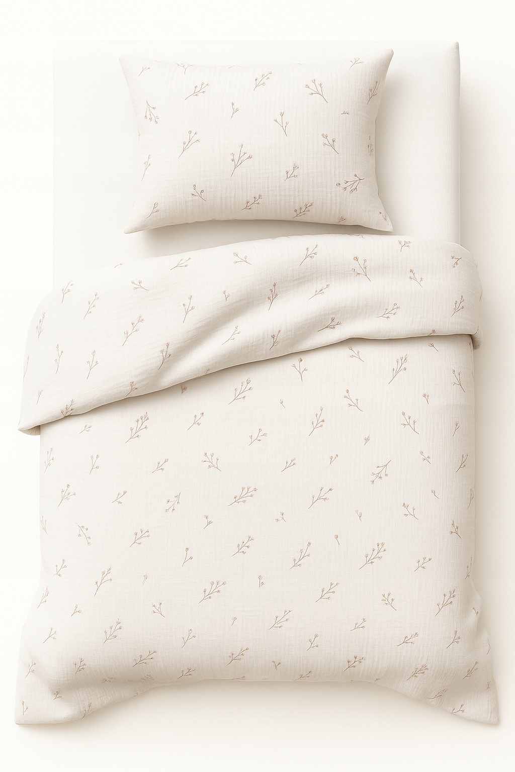 Mušelínové povlečení 220x200 2 povlečení 70x80 Větvičky bavlna komplet Matex