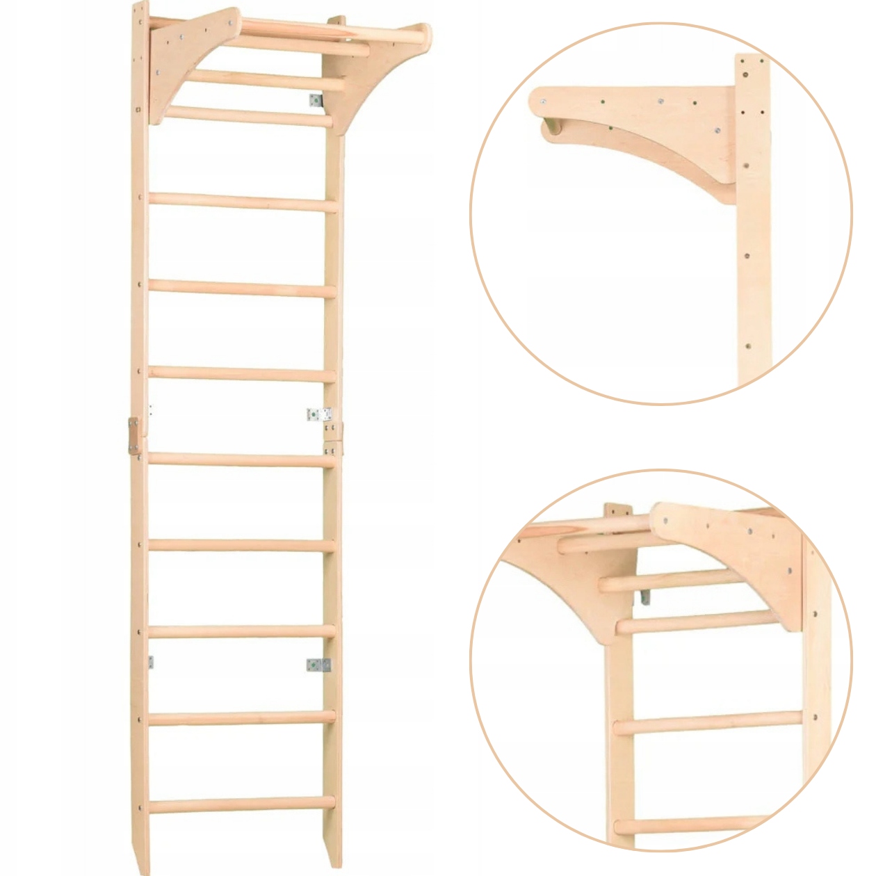 Drewniana Drabinka Gimnastyczna Do Ćwiczeń Dla Dzieci Dorosłych Z Drążkiem