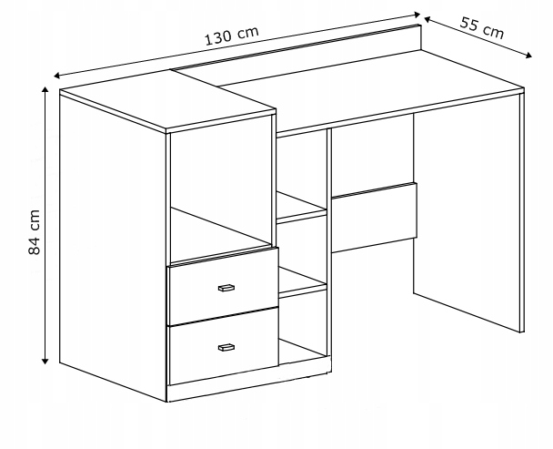 Biurko młodzieżowe GABLO (9) grafit/enigma Marka Meble Noka