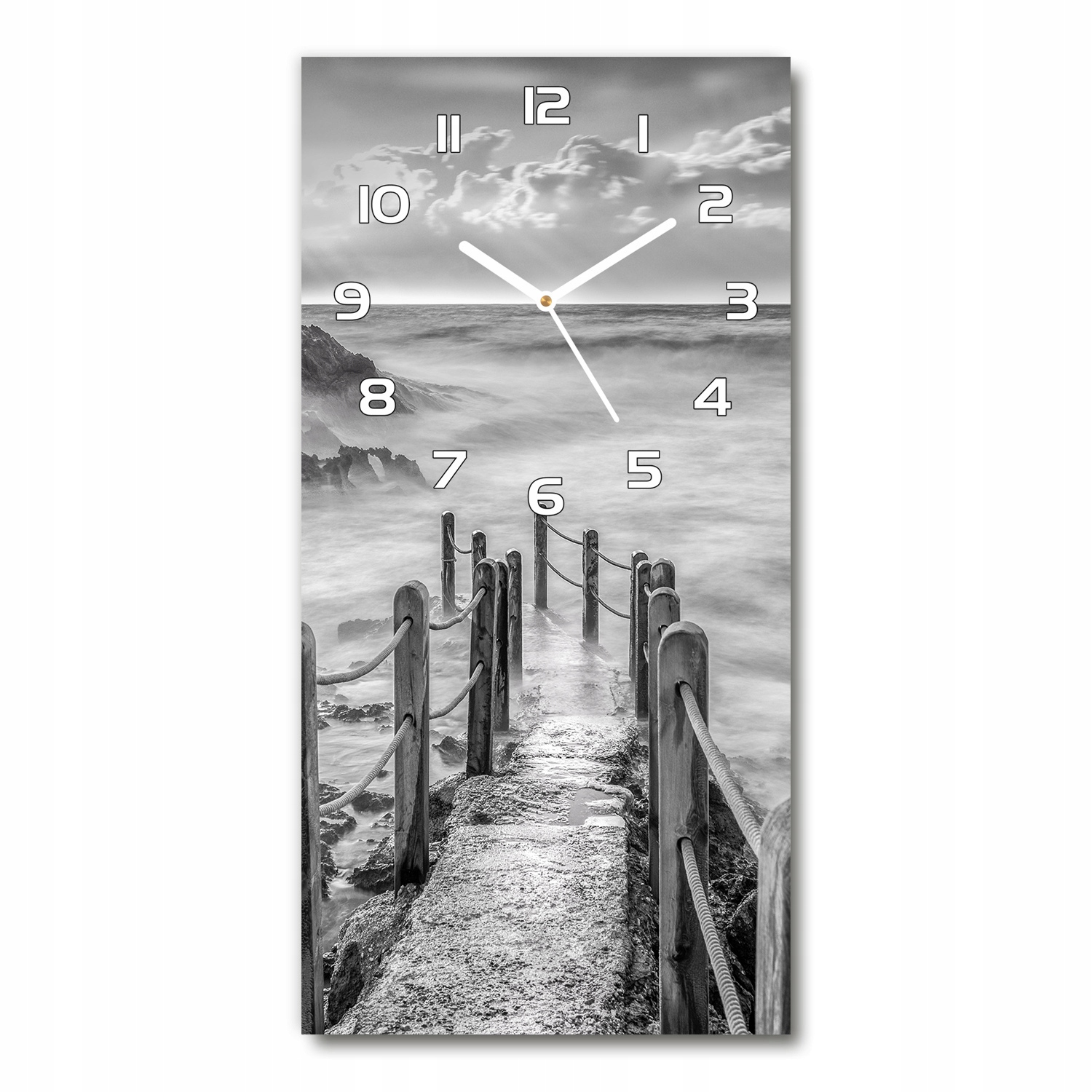 Sklenené závesné hodiny Cesta k moru 30x60 cm