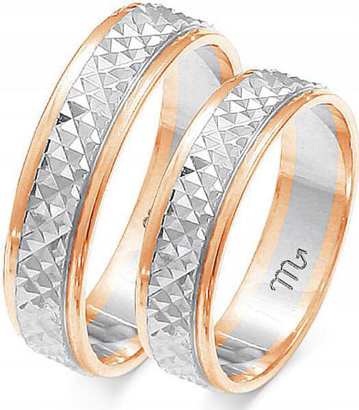 Zlaté snubní prsteny růžové jemné 14K 585 r 23 24 25 módní svatební kolekce