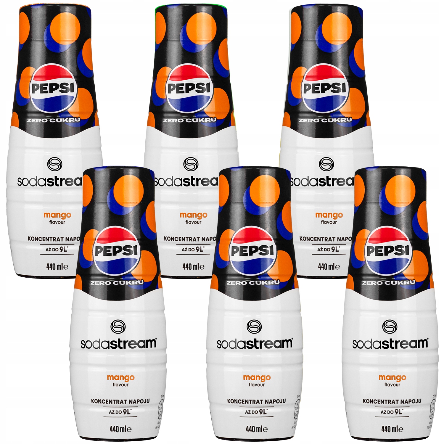 6 x Sirup Pepsi Max Zero Cukru Mango Do Saturatoru Sodastream Koncentrát