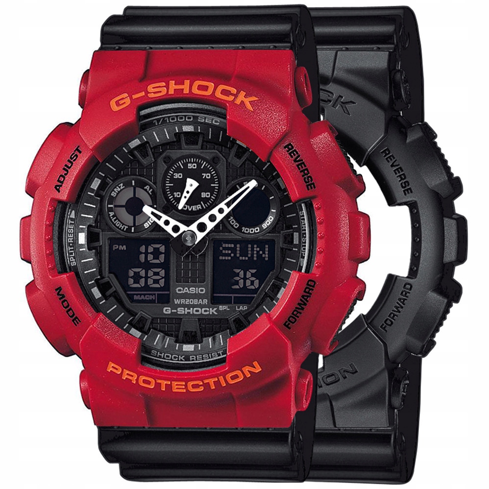 Sada G-shock GA-100-1A1ER Červená Černá
