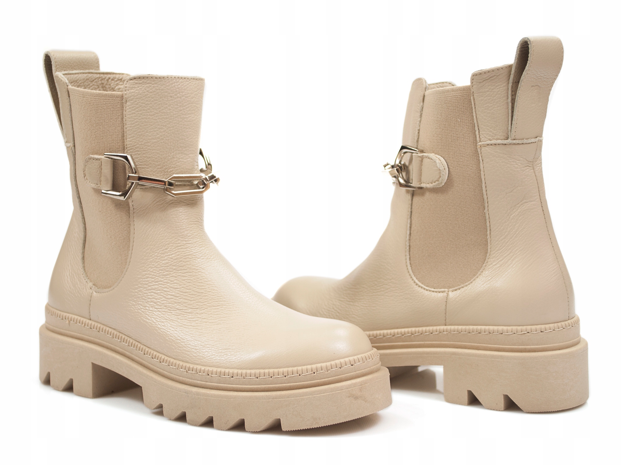 botki sztyblety Nessi skóra platforma workery Marka Nessi