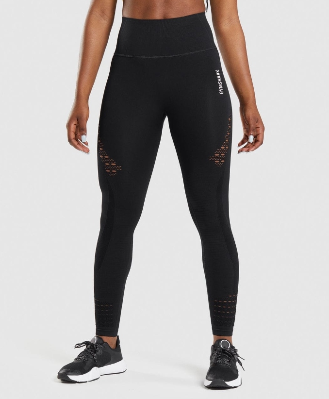 GYMSHARK LEGGINSY SPORTOWE DŁUGIE CZARNE XS 0Z3G7_C*