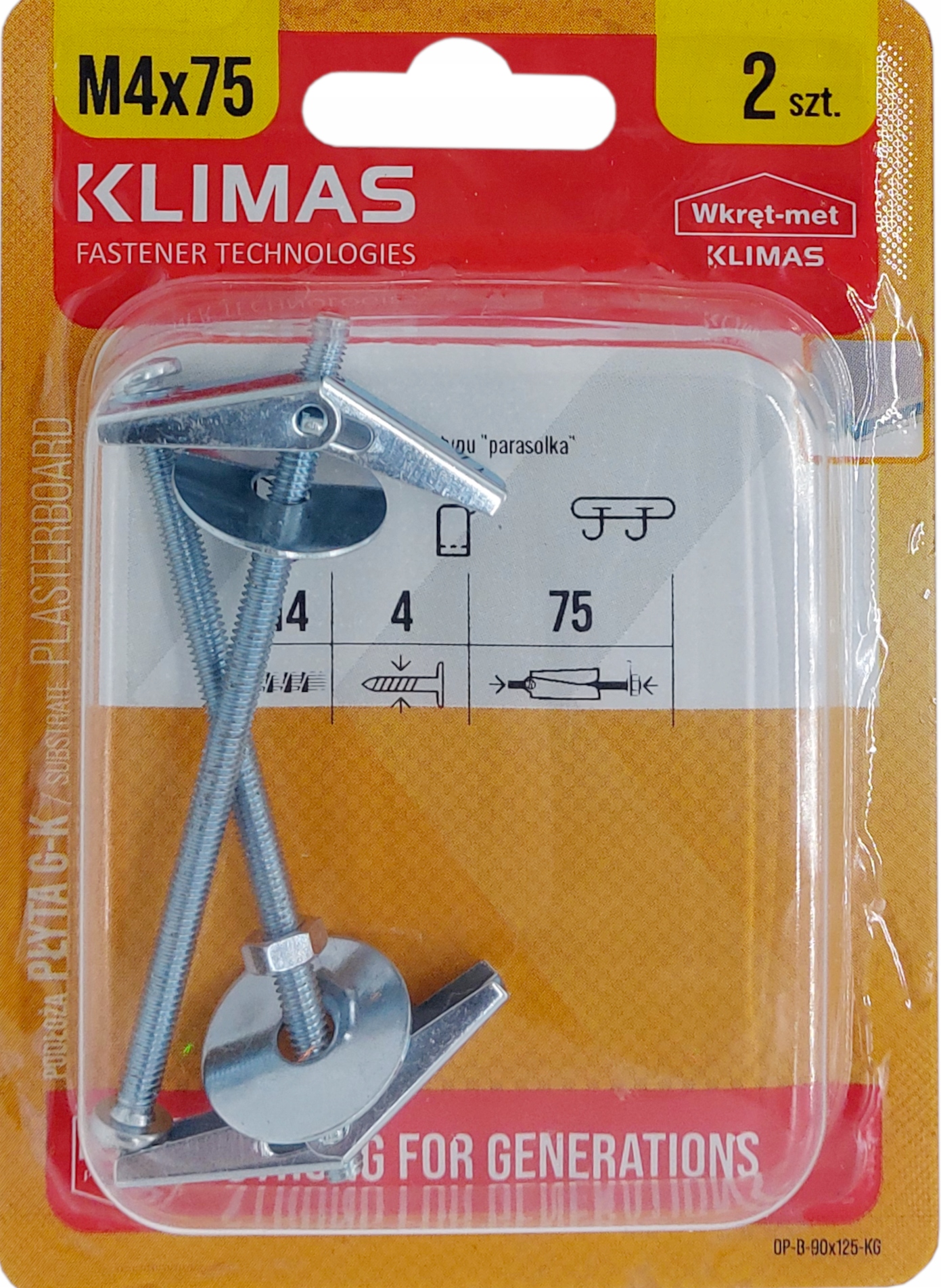 Kotwy sprężynowe parasolka M 4x75 2 sztuki Producent Wkręt-Met