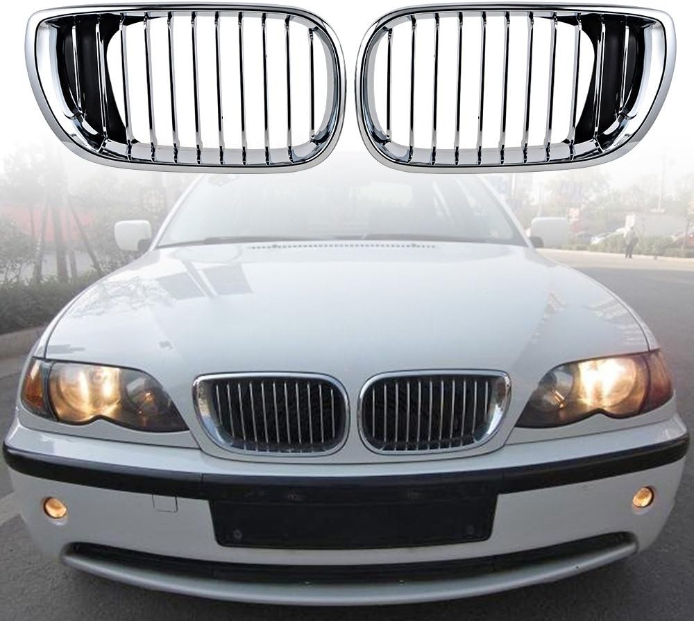 Ledvinový gril atrapa pro Bmw 3 E46 Coupe 1999-2003, stříbrný pásek