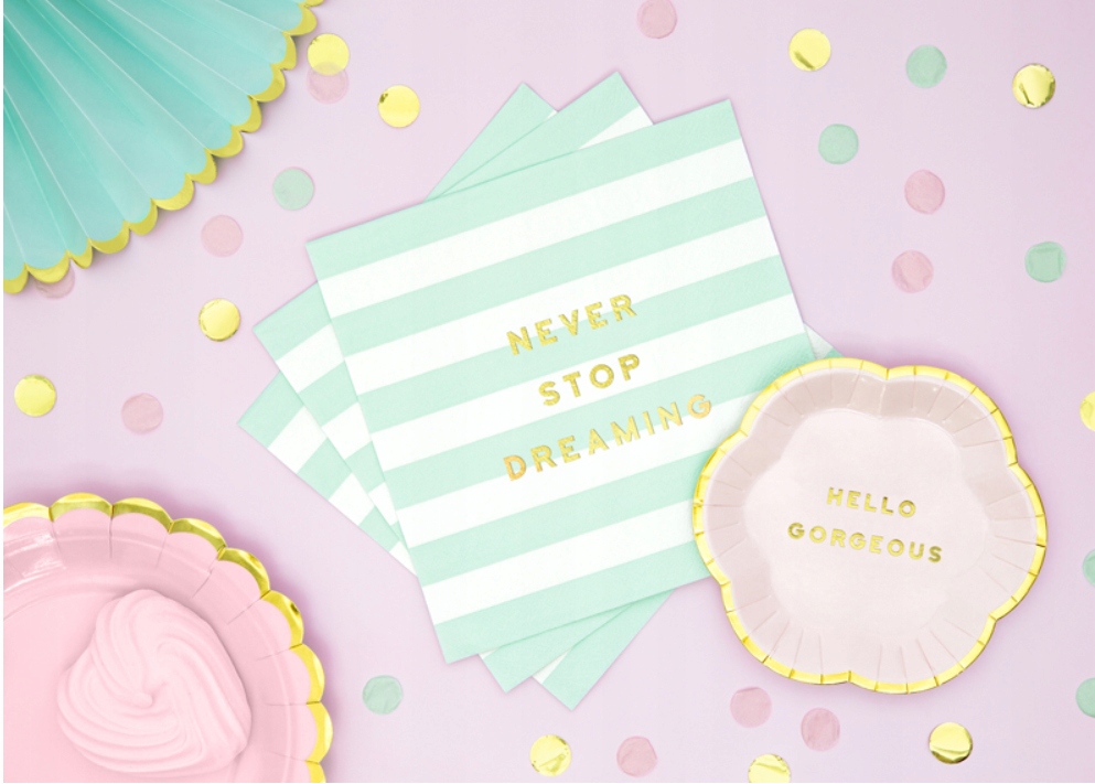 Serwetki MIĘTOWE paski NEVER STOP DREAMING 20szt EAN (GTIN) 5902230791879