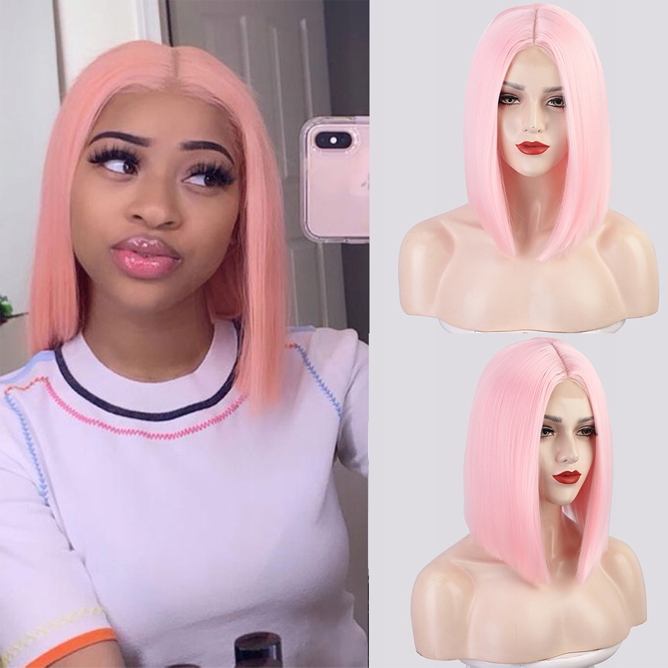 Růžová paruka Valentina se síťkou (lace front)