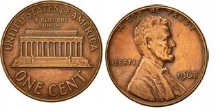 1 cent USA (1962) - Abraham Lincoln Mennica Philadelphia