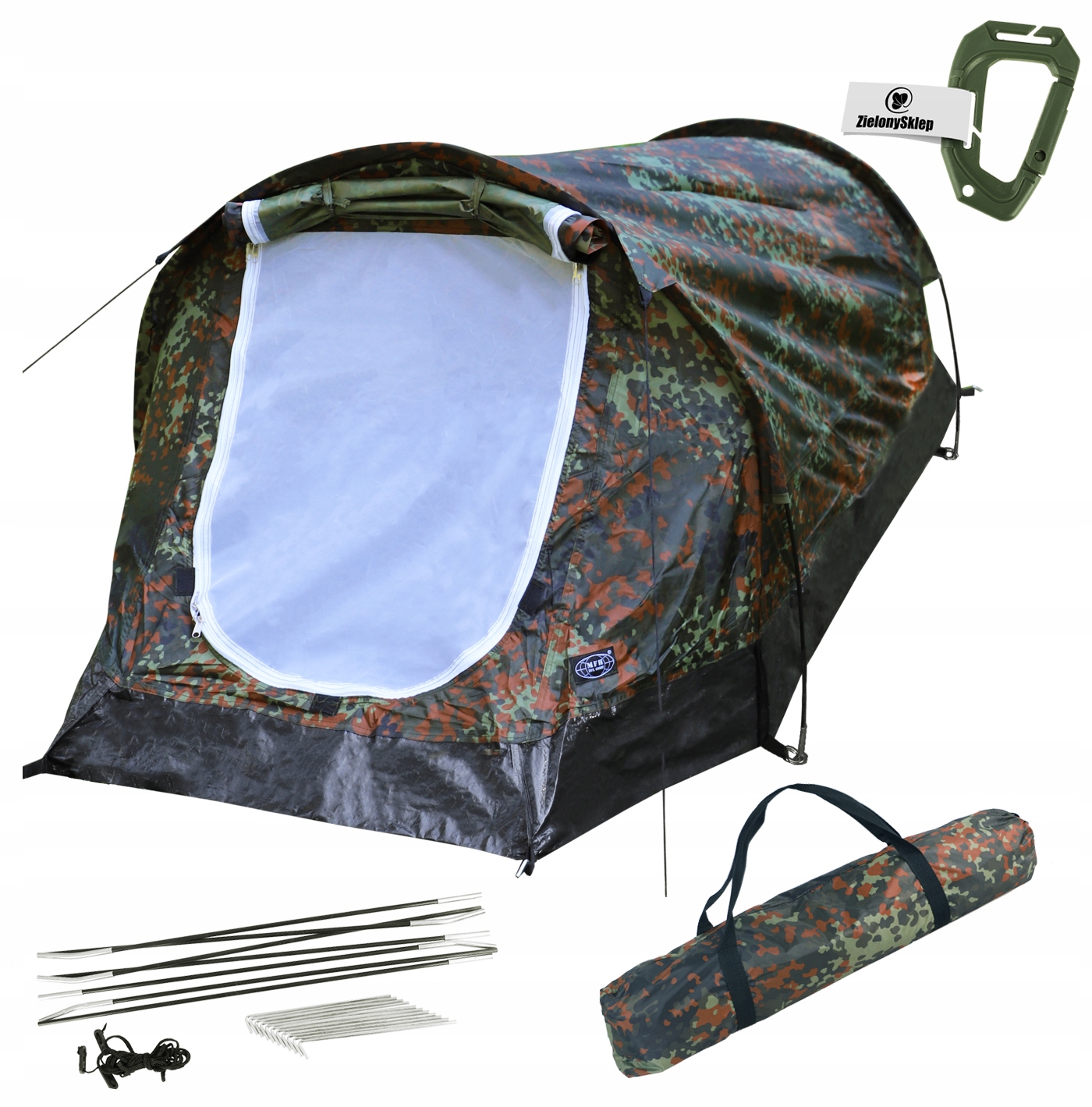 MFH NAMIOT TUNELOWY NORKA 1 Osobowy Flecktarn + Gratis
