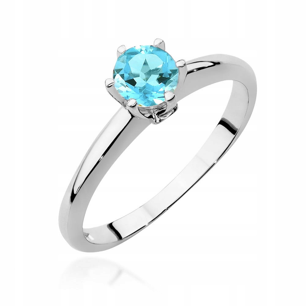 Prstýnek s diamanty 14K topaz, Gravírování v bílém zlatě