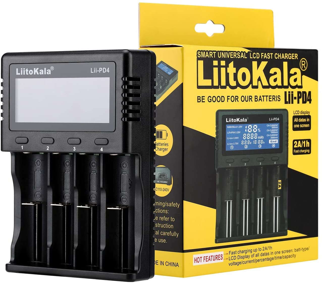 Ładowarka akumulatorów LiitoKala Lii-PD4 Li-Ion AA
