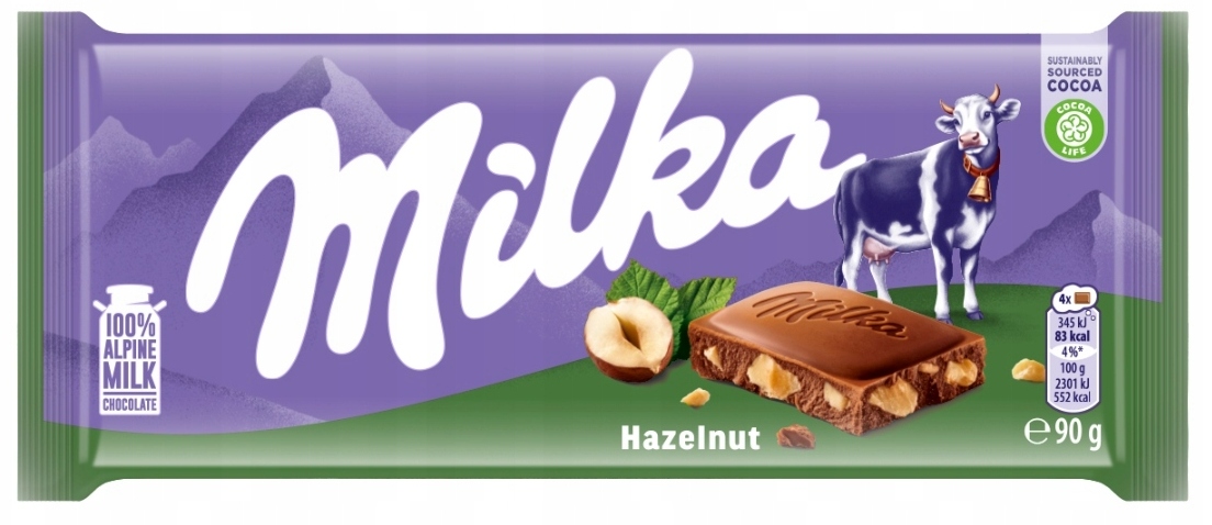 24 Sztuki Milka Czekolada Orzechowa 90g Hazelnuts