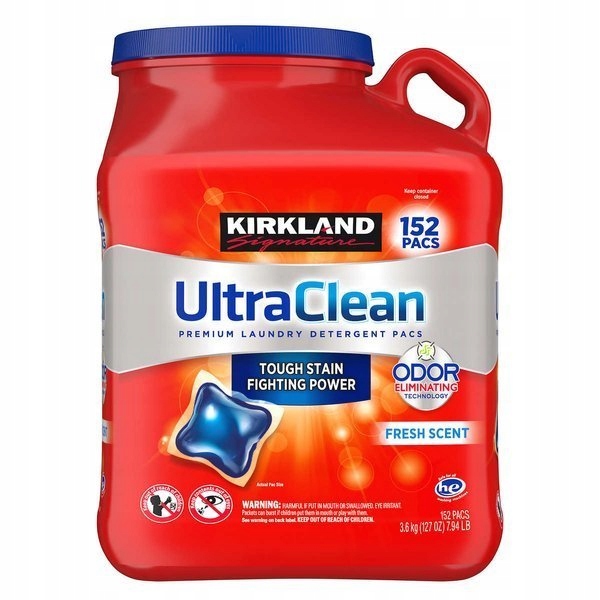 Kirkland Ultra Clean 152 szt. Kapsułki do prania