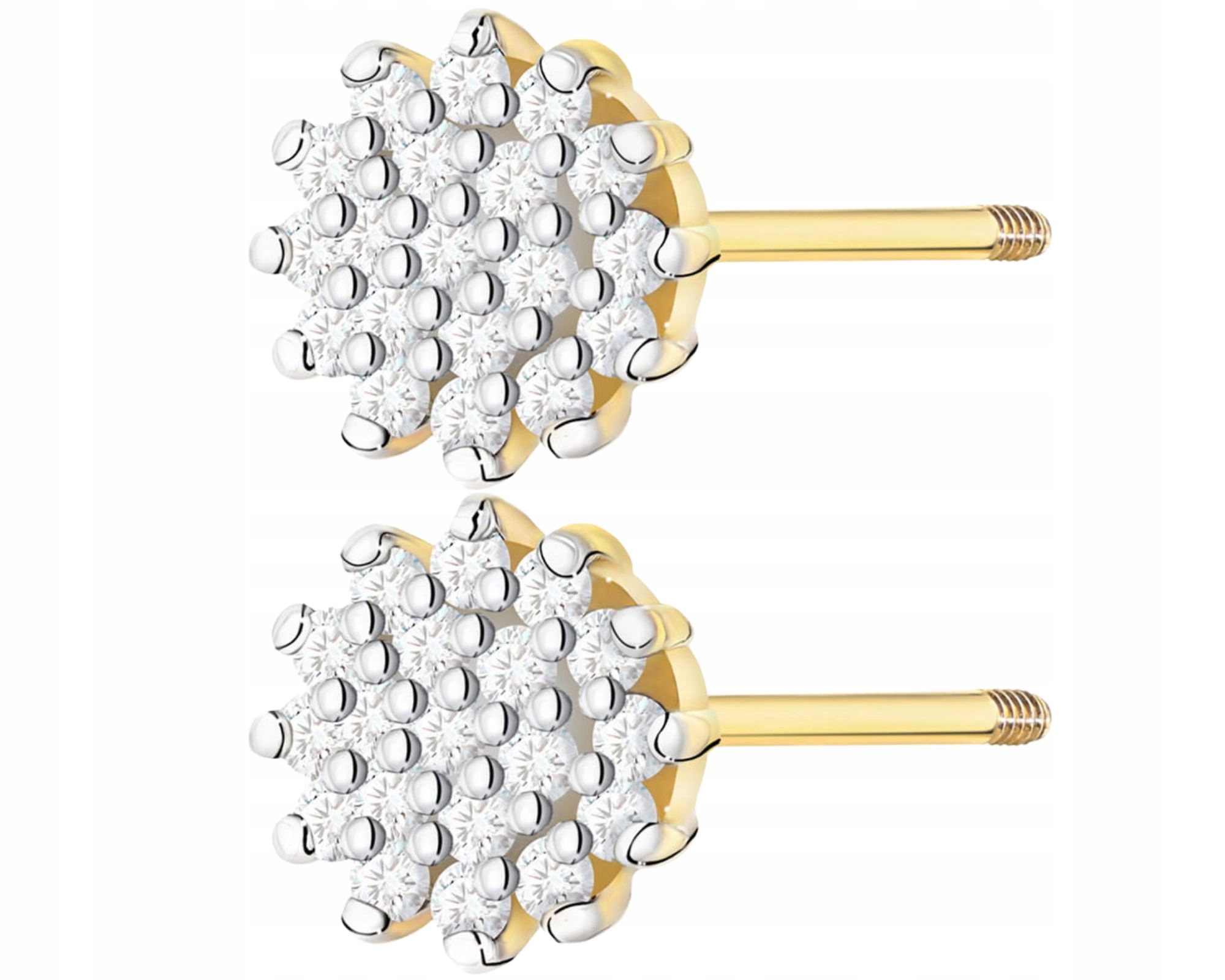 Zlaté Náušnice Se Šroubováním A Diamanty Zlato 585 Dárek