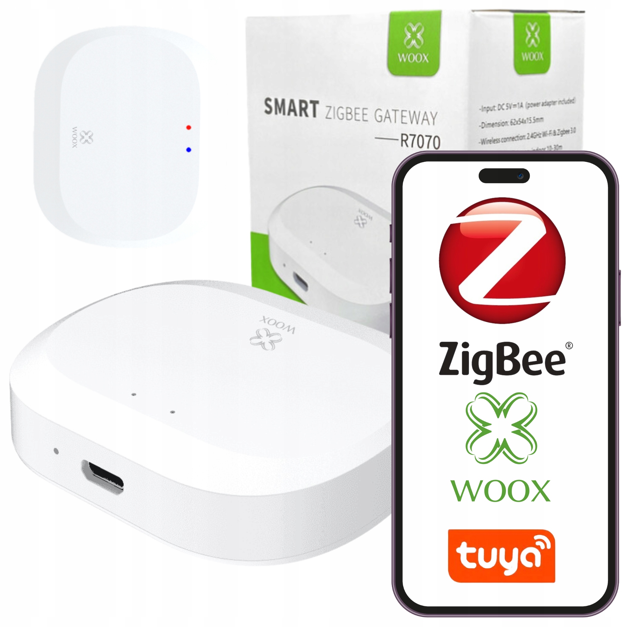 Centrální brána Zigbee Brána Zigbee 3.0 Tuya Smart Life WiFi Bluetooth Woox