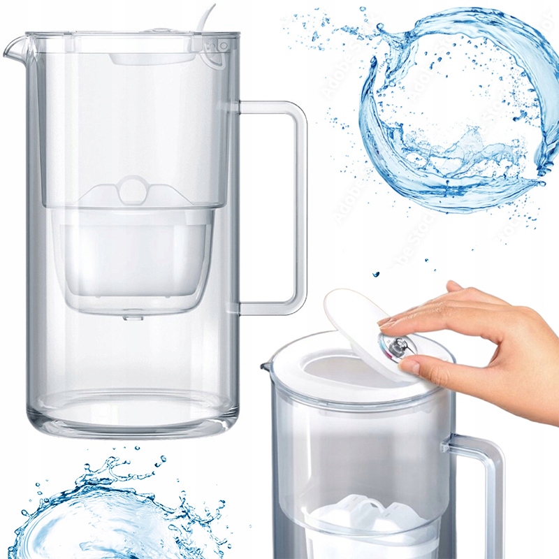 Dzbanek filtrujący szklany Aquaphor Glass 2,5l biały z 1x wkład Maxfor Mg
