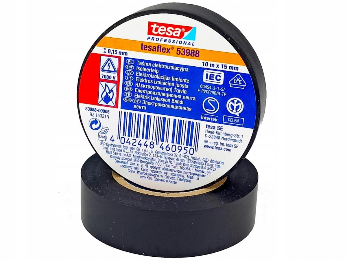 

Taśma izolacyjna Pcv Tesa 10m x 15mm czarna