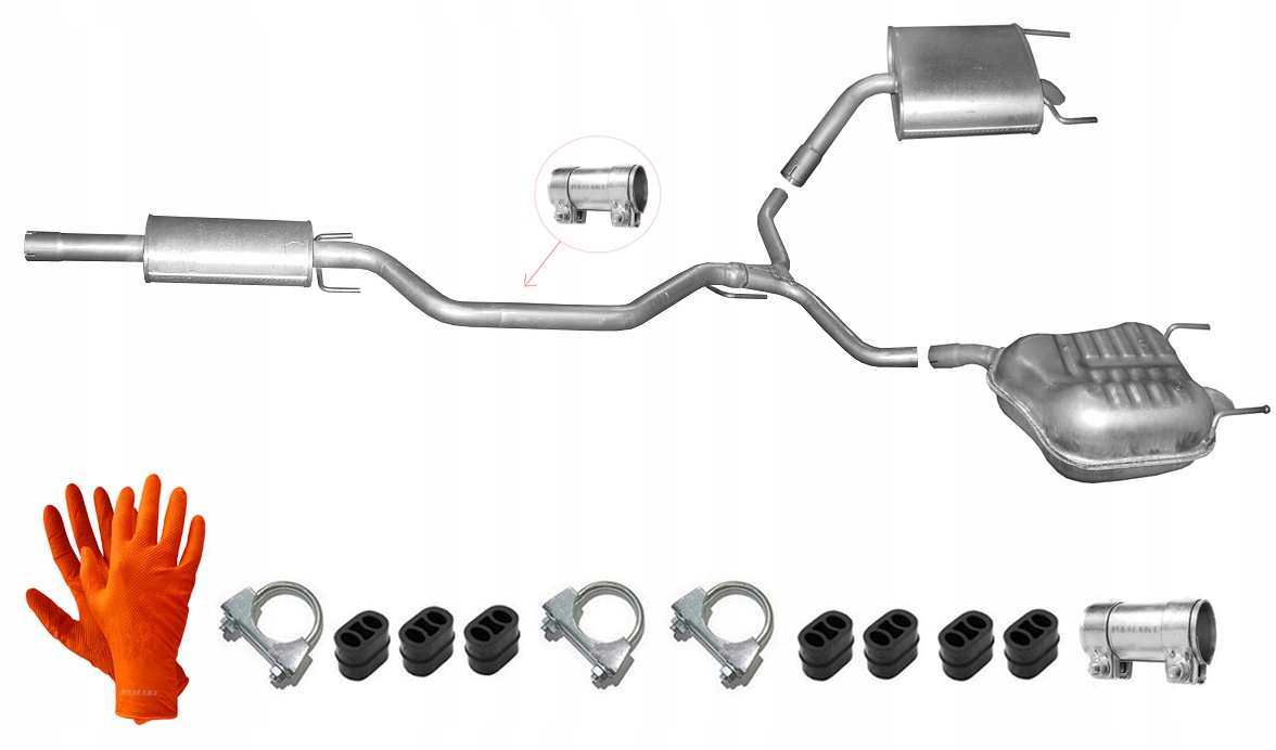 OPEL VECTRA C 3.2 TŁUMIK ŚRODKOWY KOŃCOWY L + P