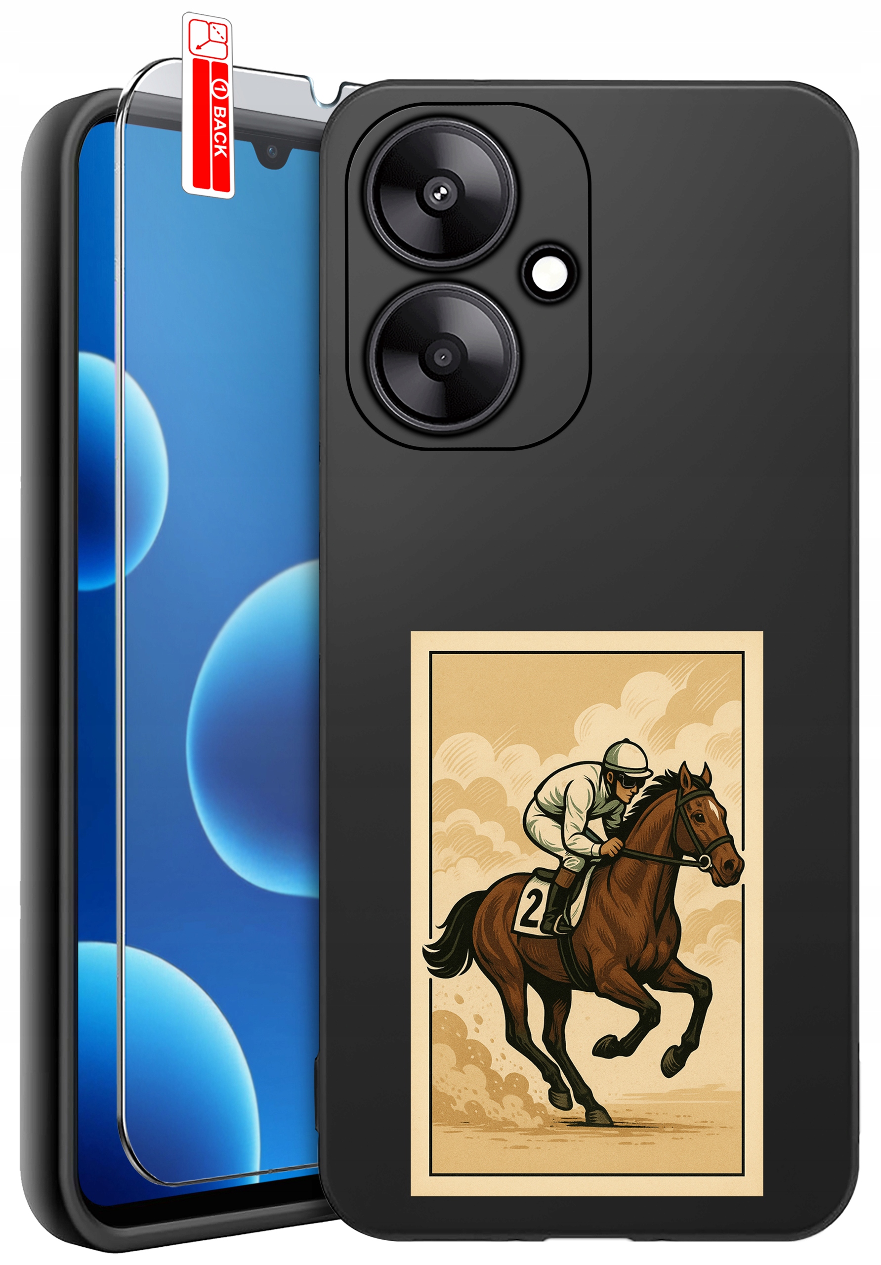 Etui do Xiaomi Redmi 13C 5G Koń Kon Konie Kucyk Pegaz Szkło 9H