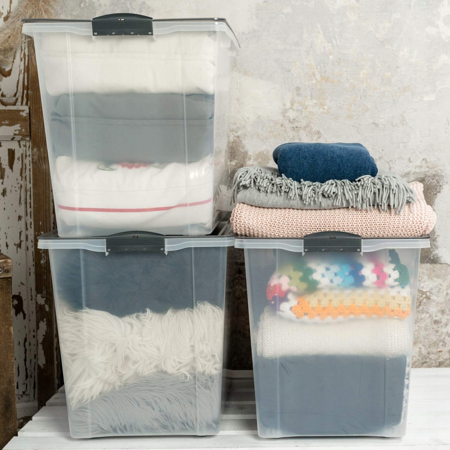 Pojemnik do przechowywania Rotho COMPACT 70l Kolor odcienie szarości i srebra