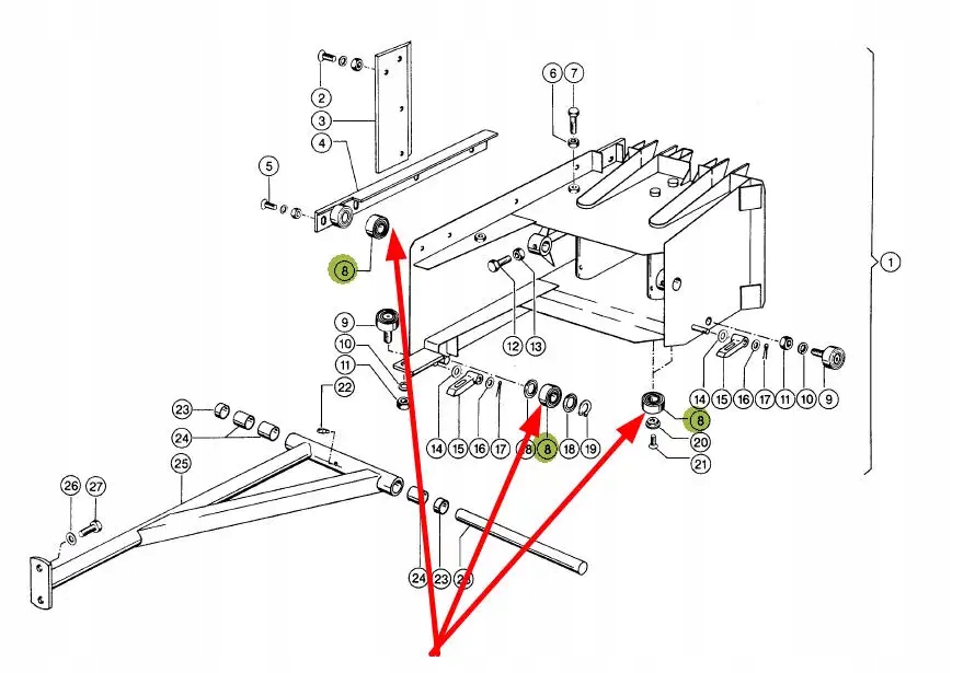 804581.1 Rolka 20 x 52 x 22 Numer katalogowy części 804581.1