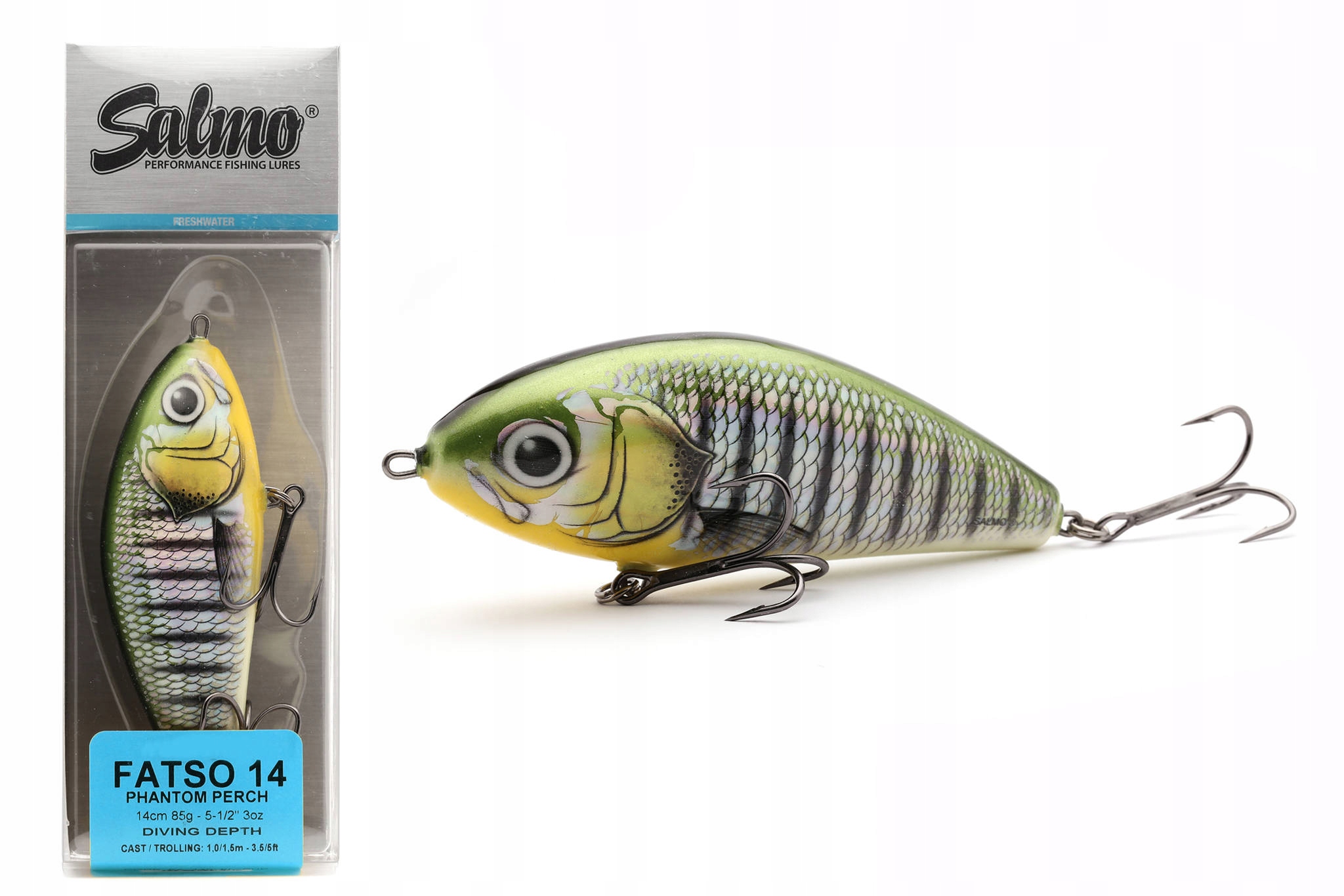Wobler Salmo Fatso Sinking Phantom Perch 14cm