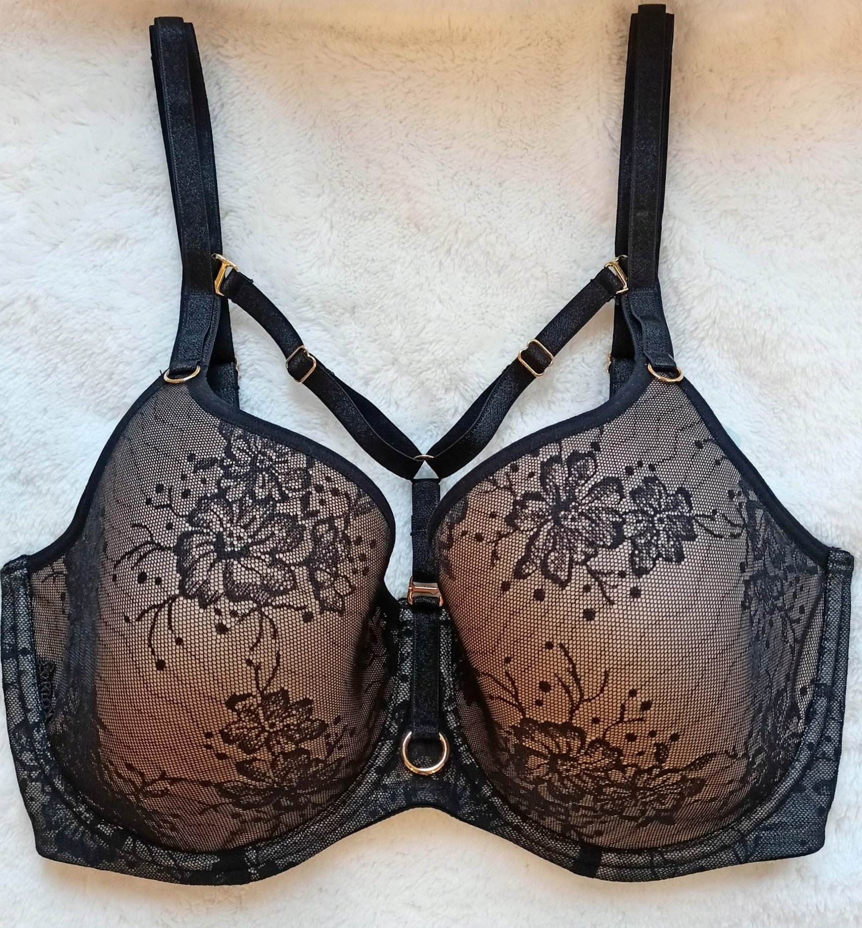 Biustonosz LEMAX Romantica - spacer czarny 70G