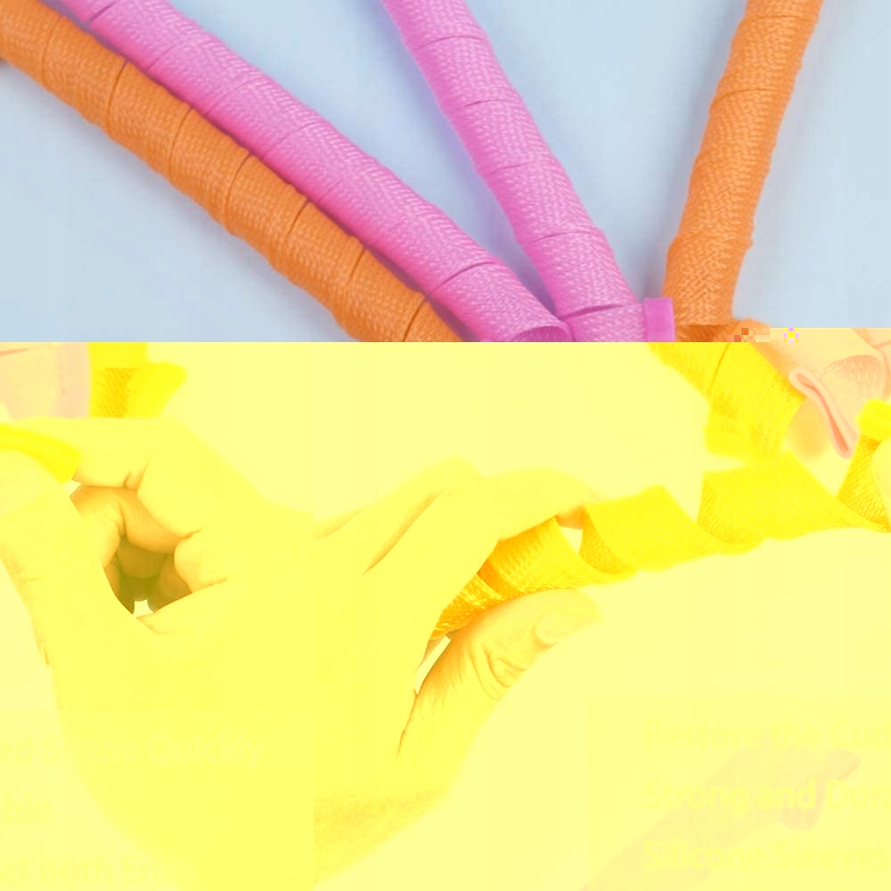 Magic leverag papiloty spiralne wałki włosów 21szt Kolor dominujący odcienie pomarańczowego