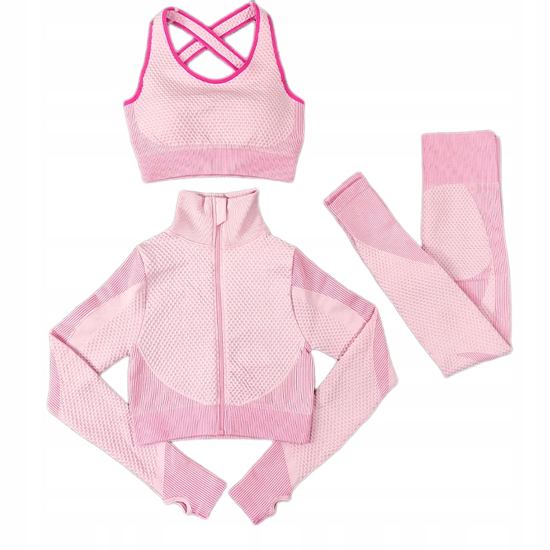 DAMSKI 3-CZĘŚCIOWY DRES FITNESS TRENINGOWY