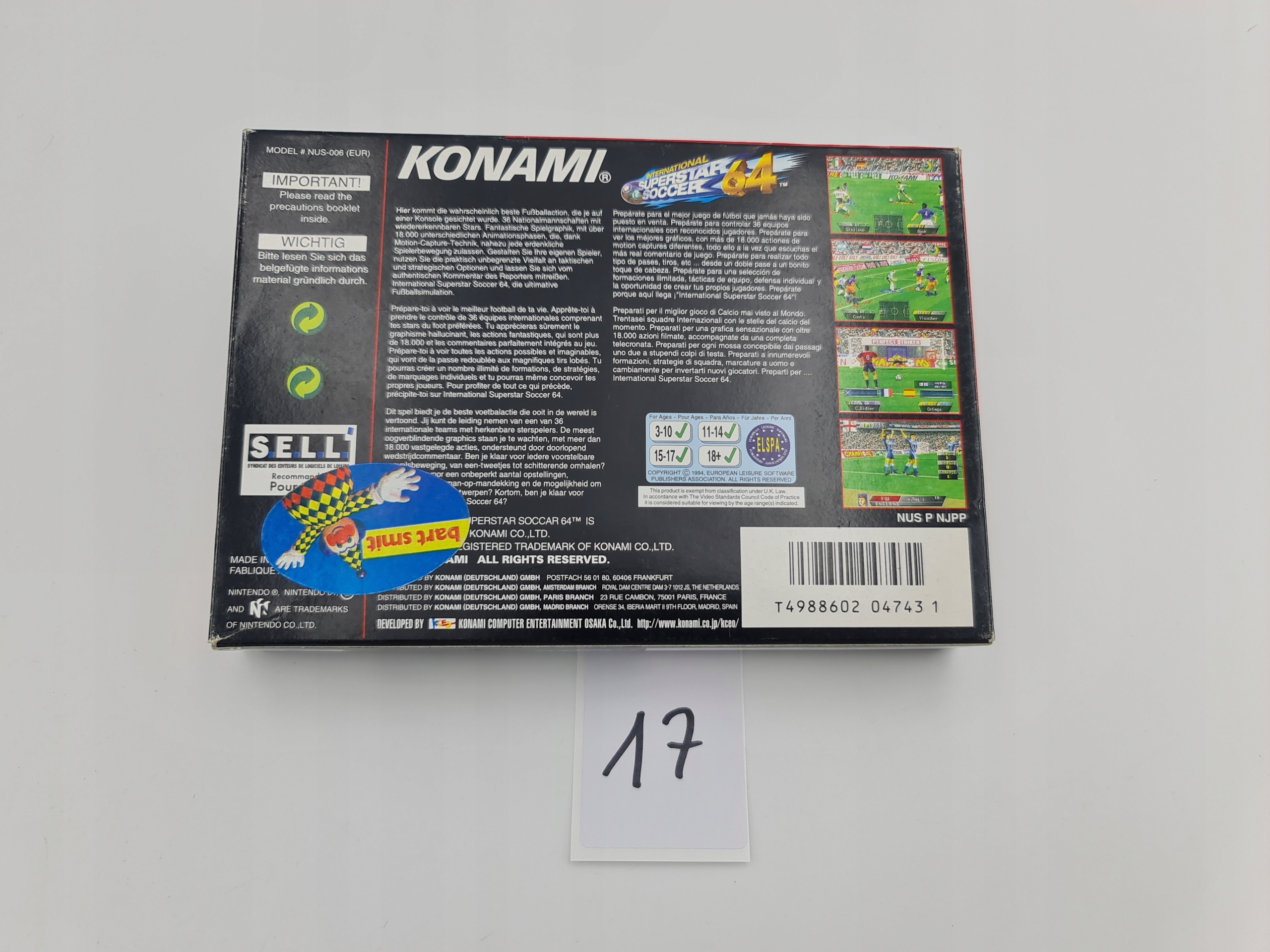 NINTENDO 64 INTERNATIONAL SUPERSTAR SOCCER 64 PAL Producent Nintendo