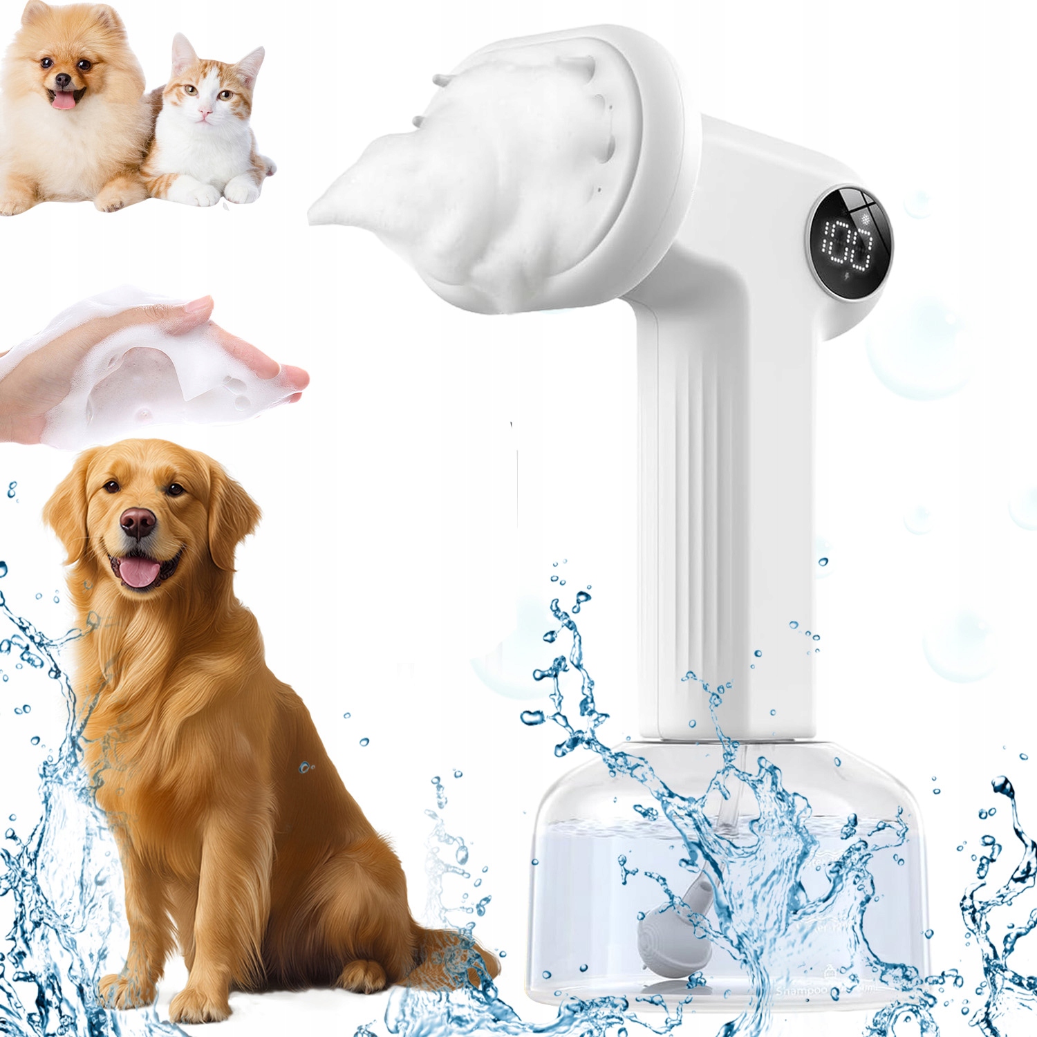 Levně Kartáč Na Mytí Psa Rozprašovač Na Pěnu Dva Režimy 300 ML Praktický