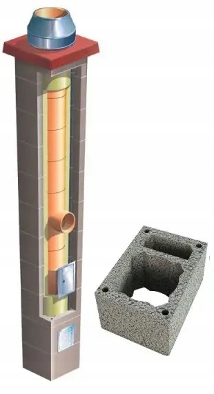 Keramický systémový komín Brata Universal Sw fi 180 11 m 36x50 cm zateplený