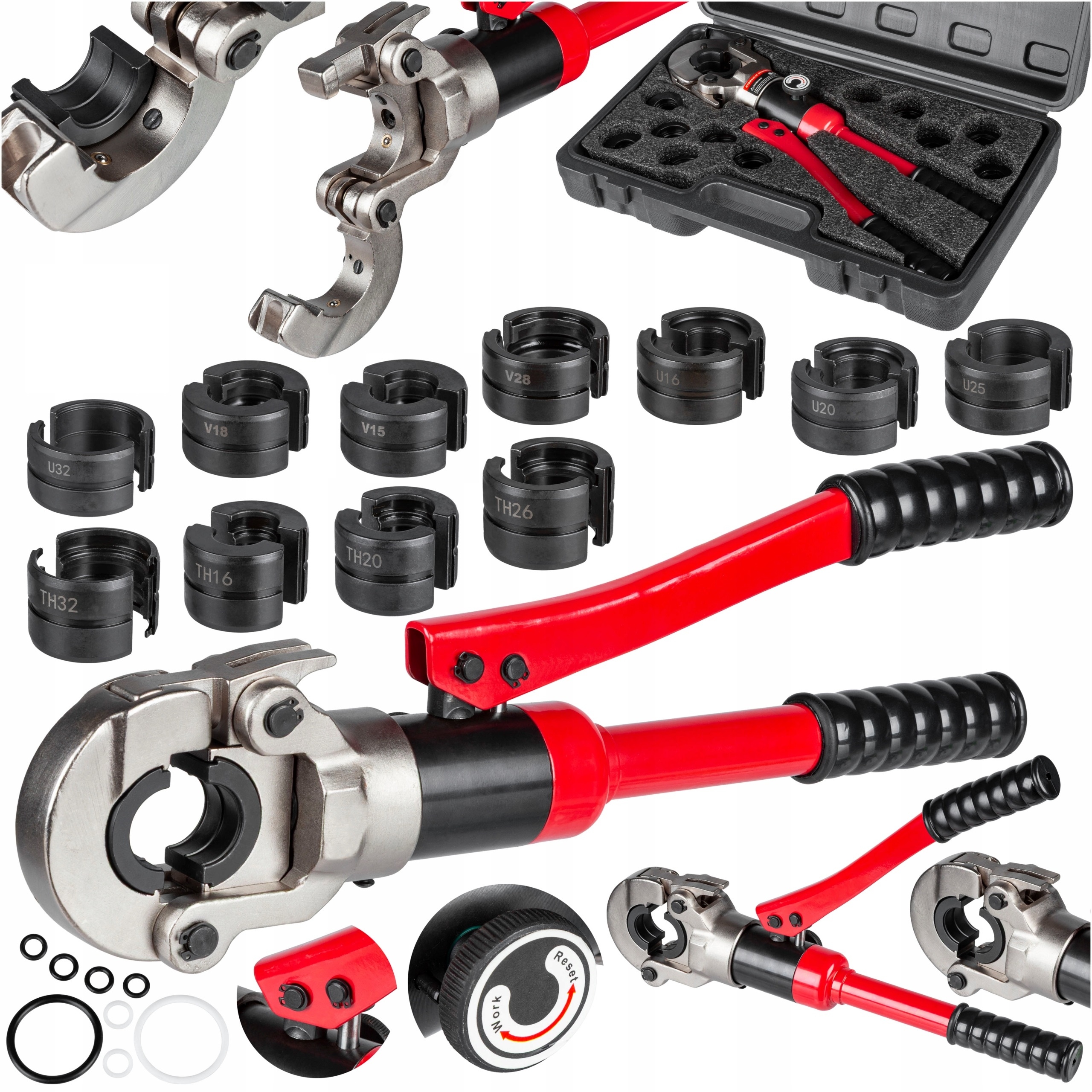 ZACISKARKA RĘCZNA PRASKA DO RUR PEX-AL-PEX 12 MATRYC TYP U/V/TH 15-32mm