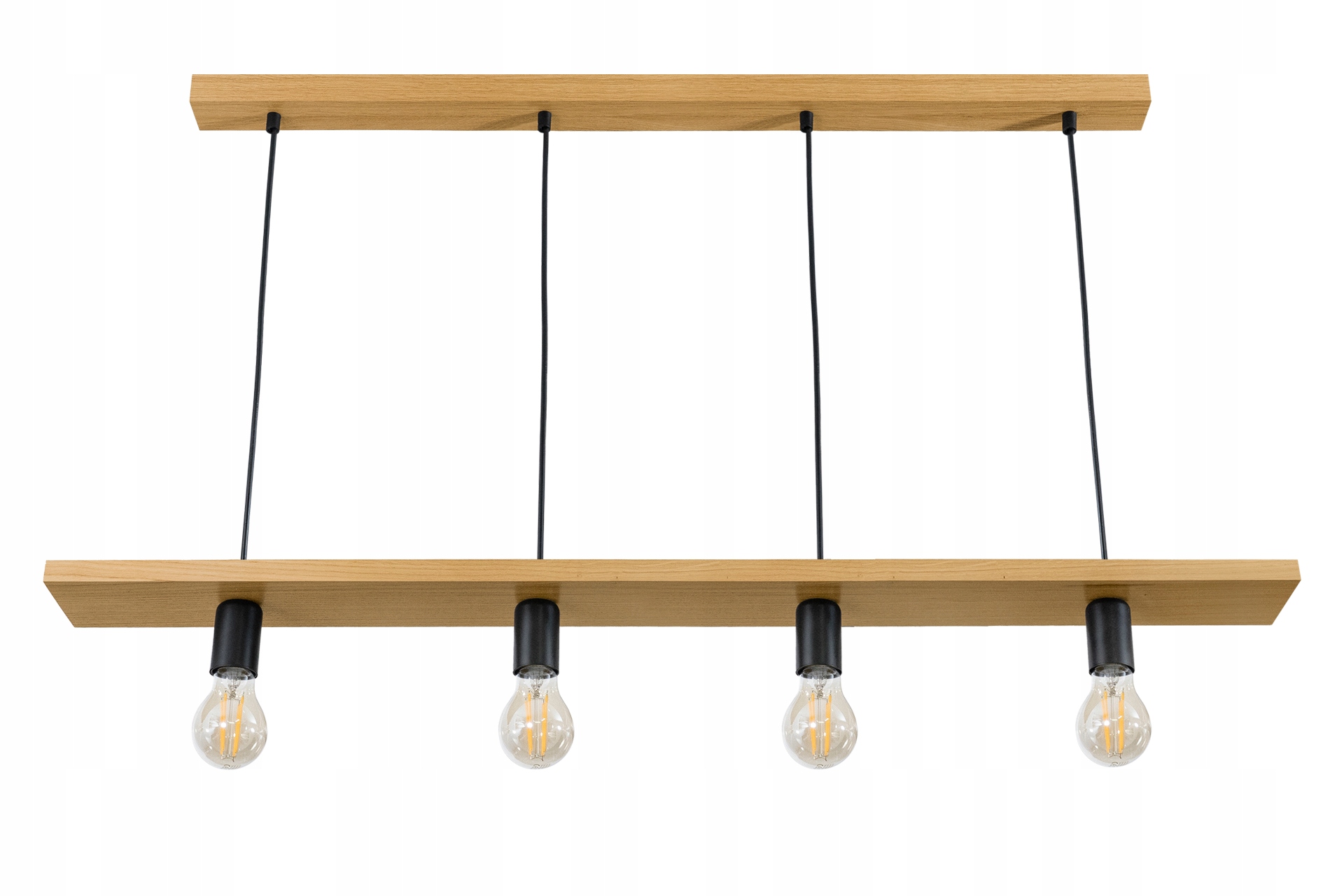 Závěsná stropní Led lampa 4x E27 0-110 cm Dubová na omítku Převis Deska Obývací pokoj