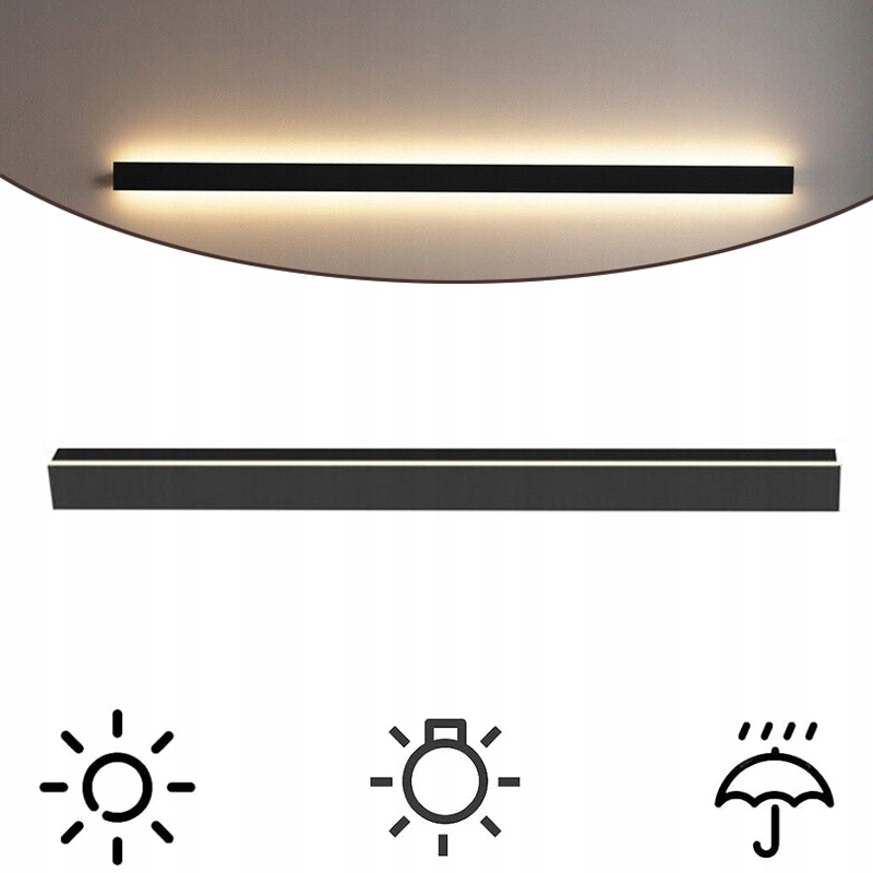 Dlouhá Led Nástěnná Lampa Černá Venkovní Nástěnné Svítidlo Pro Osvětlení Zahrady