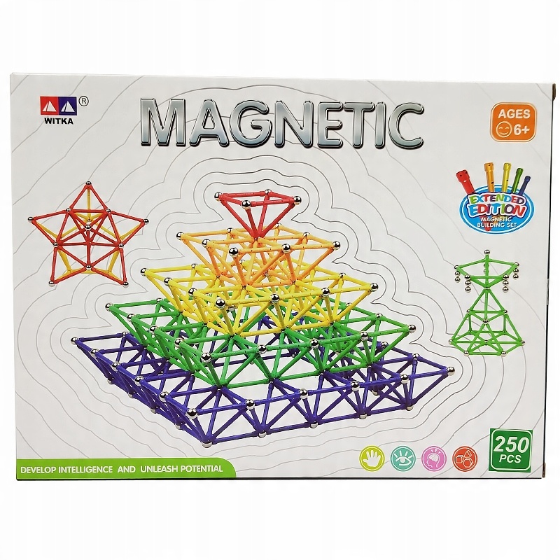 

Klocki Magnetyczne Konstrukcyjne Edukacyjne 250el.