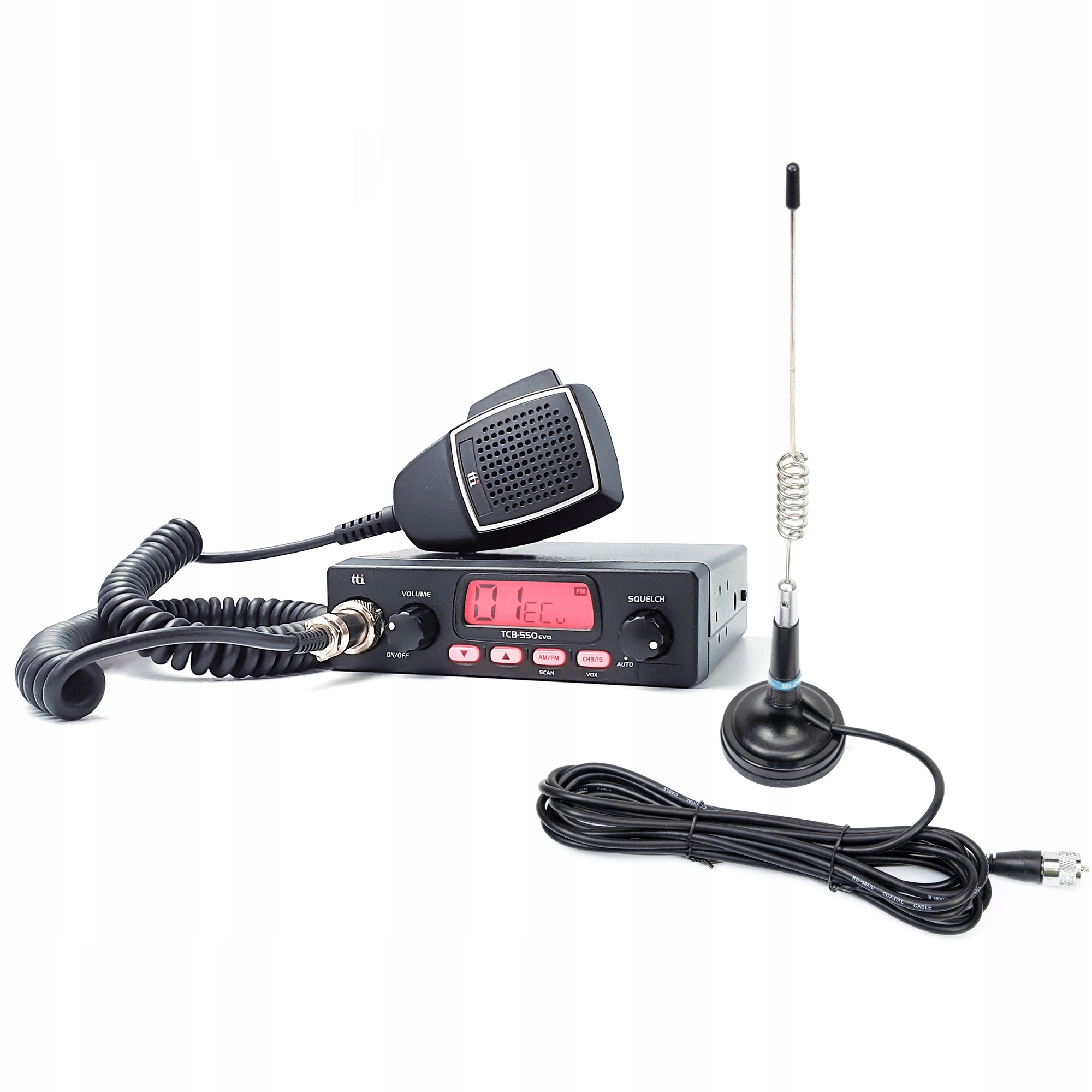 Súprava rádiostanice Cb TTi TCB-550 Evo anténa Cb Pni ML29 s magnetom