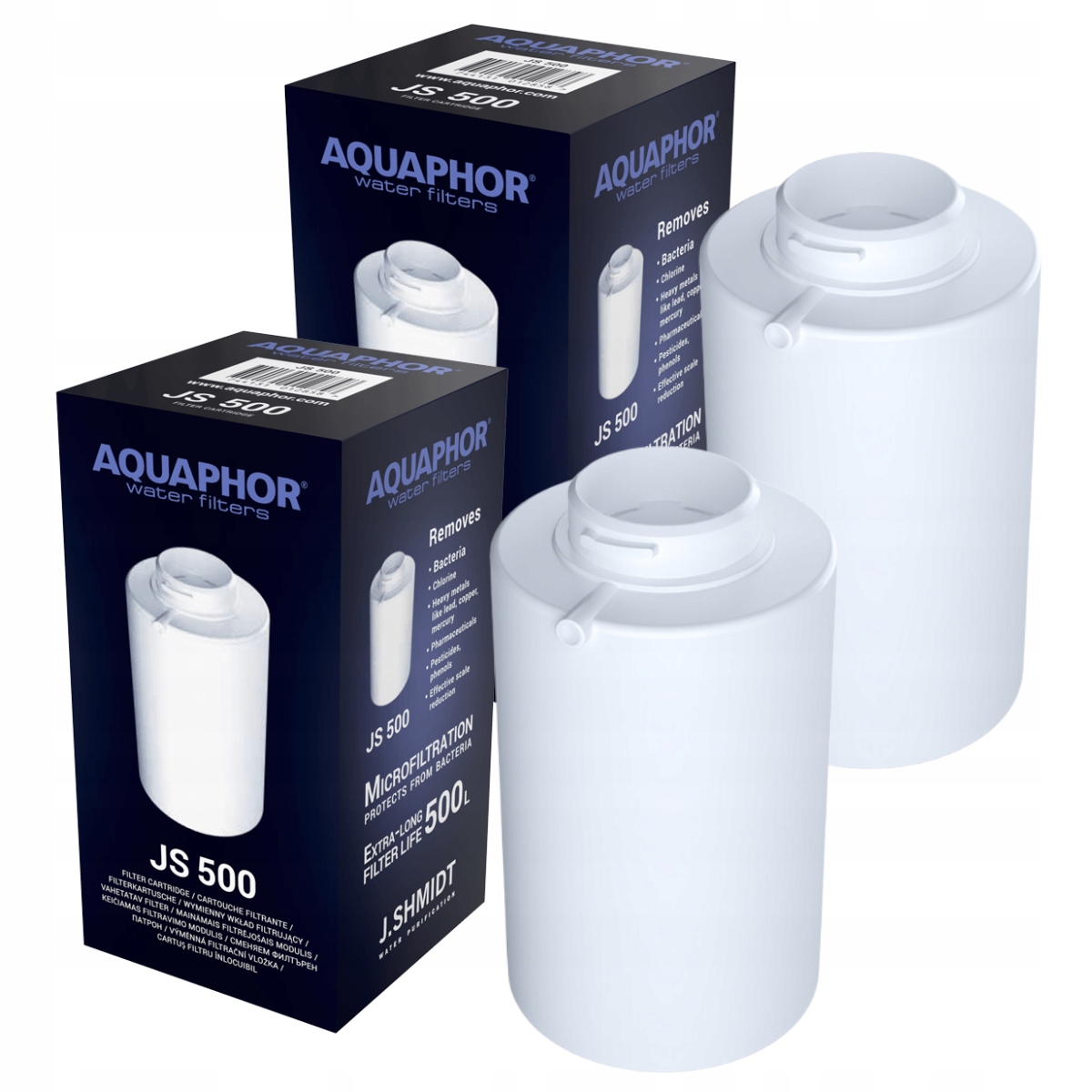Wkłady filtrujące do dzbanka Aquaphor Js 500, filtr dzbankowy 2 sztuki