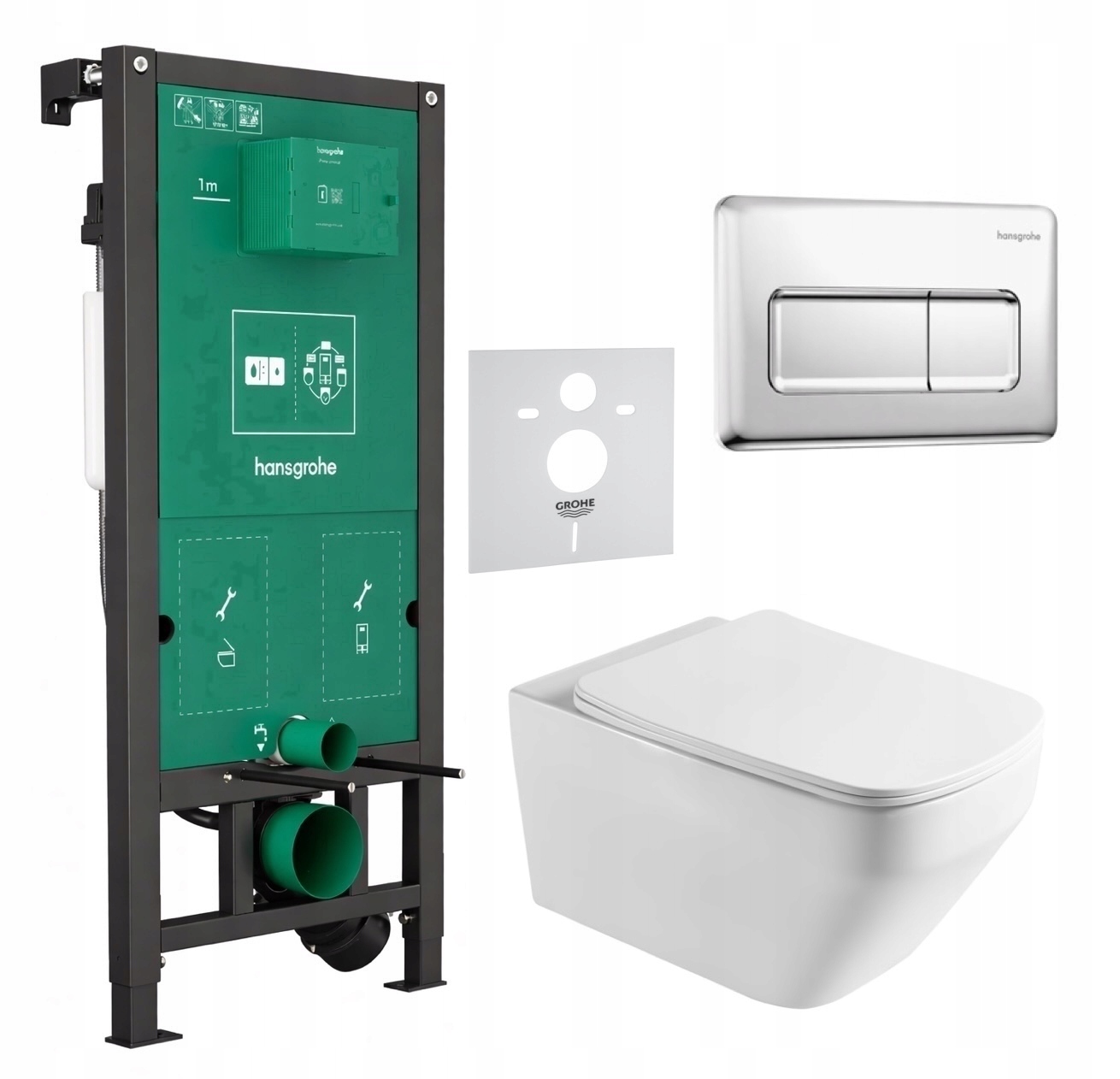 7v1 Wc Sada Stelaz Hansgrohe iFrame Wc Miska Imprese Tornado Tlačidlo