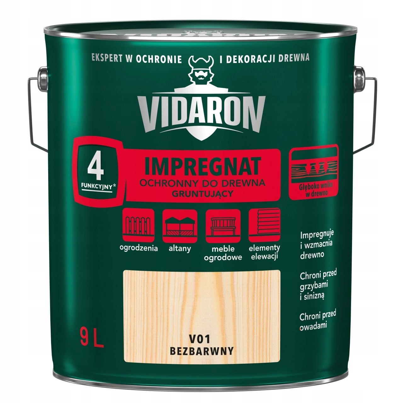 Vidaron Impregnat Ochronny Gruntujący V01 Bezbarwny 9L