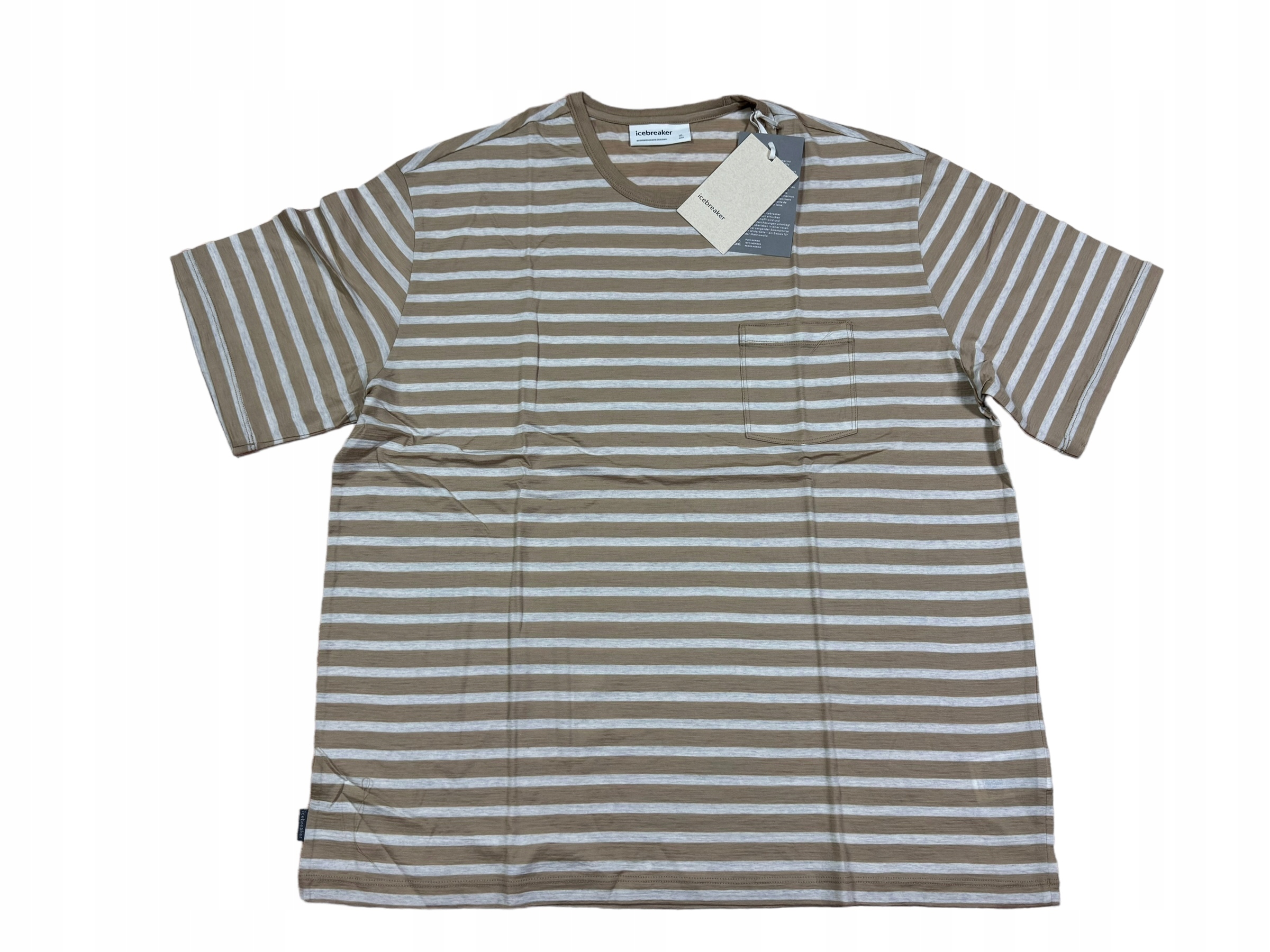 ICEBREAKER GRANARY SS POCKET TREE STRIPE T-SHIRT BLUZKA MĘSKA XL