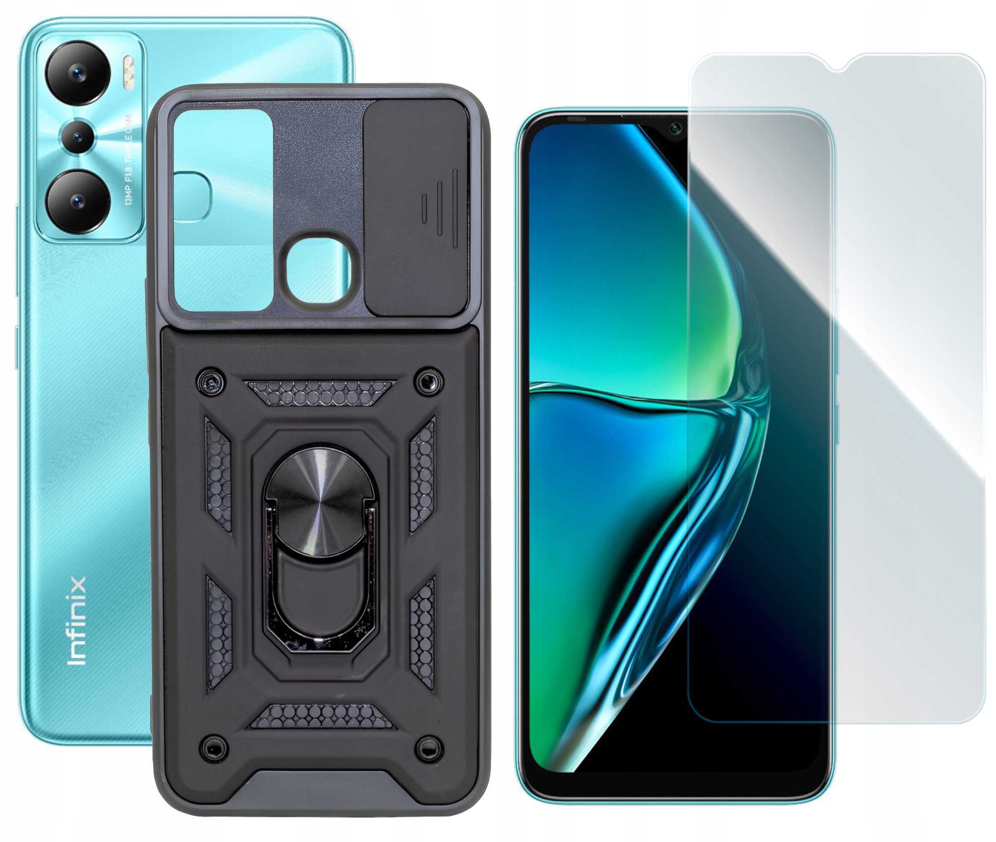 

Etui Camshield Case do Infinix Hot 20i Szkło